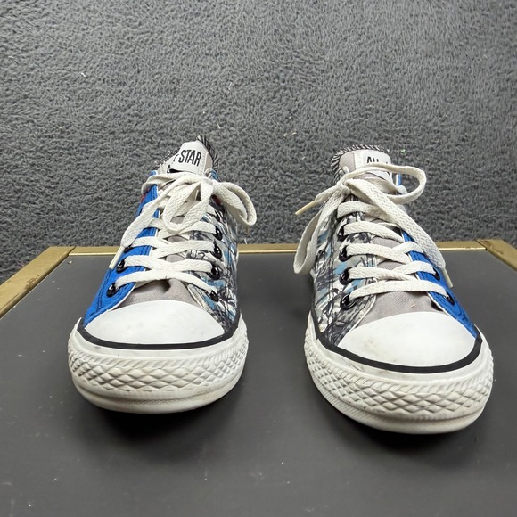 Converse Chuck Taylor All Star Low Top Shoes Blue Grey Print Size 8 Women - Picture 3 of 8